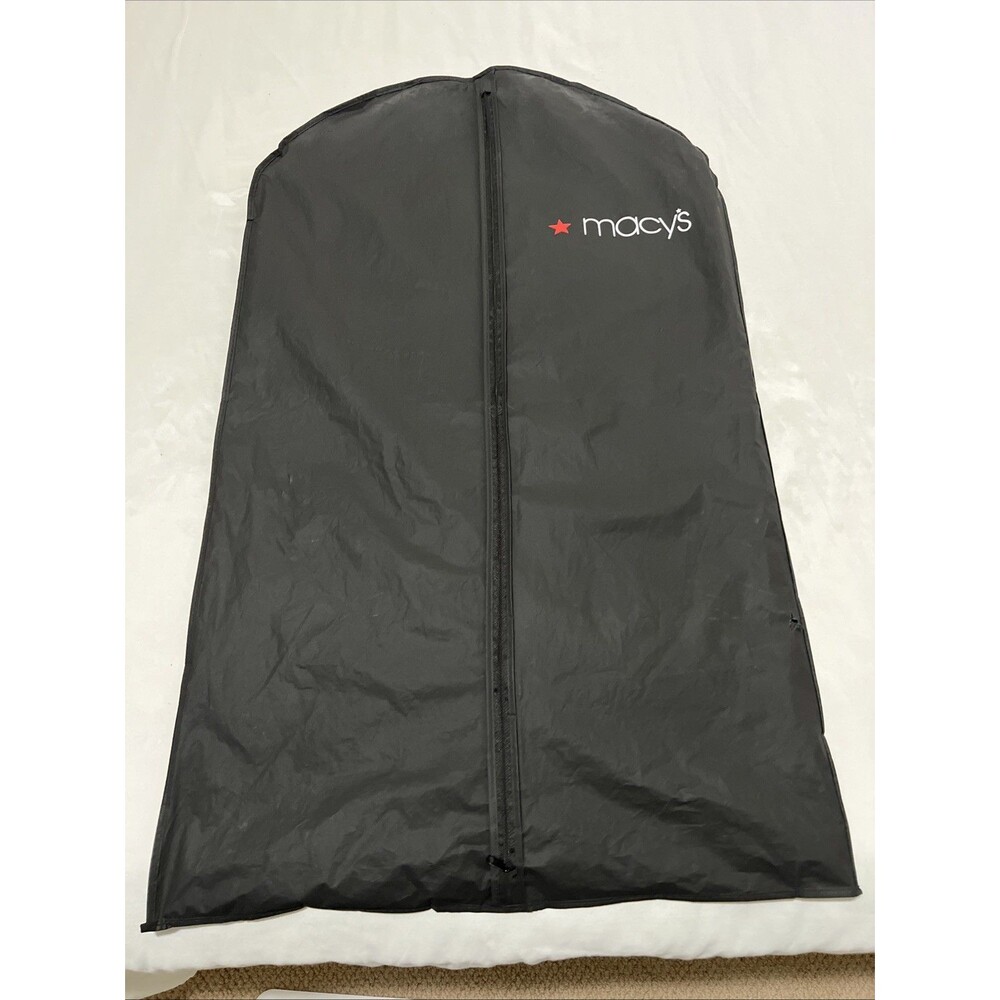 Macy's Garment Bag Vinyl Full Length Zipper Reinforced Top 40x24” Suits Dresses